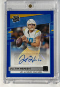 Justin Herbert Rated Rookie Blue Press Proof Auto