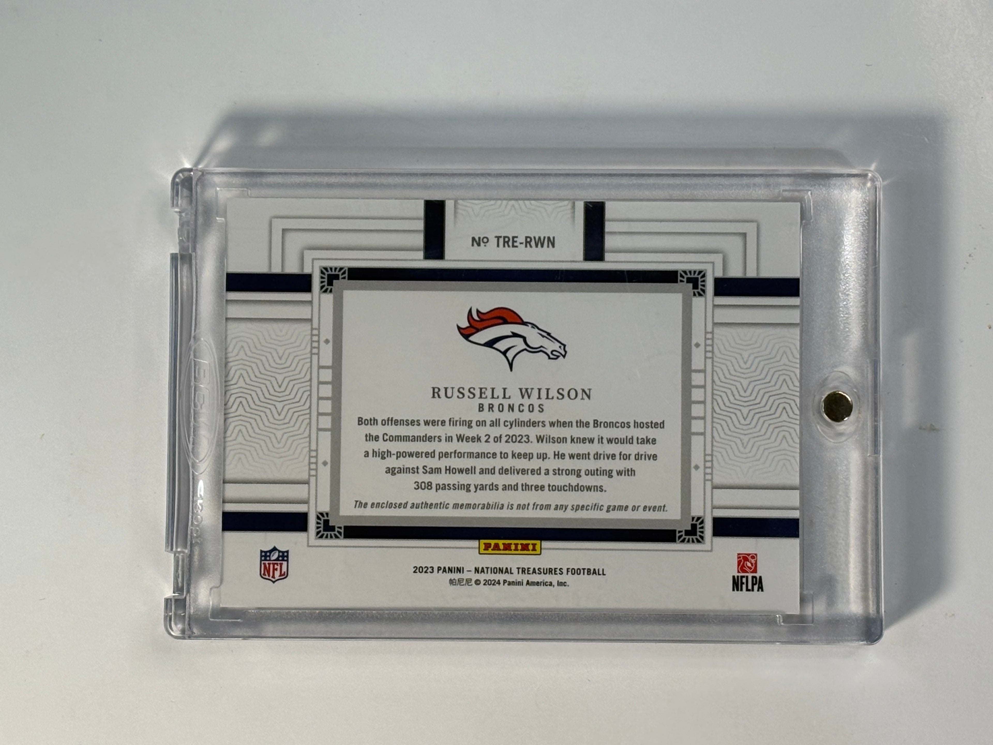 Russell Wilson National Treasures Tremendous treasures Nike swoosh 1/1