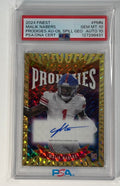 Malik Nabers Rookie Finest Prodigies Oil Spill Jersey number 1/10 PSA 10 Auto 10