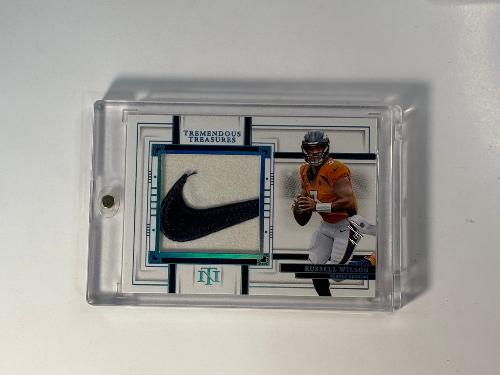 Russell Wilson National Treasures Tremendous treasures Nike swoosh 1/1