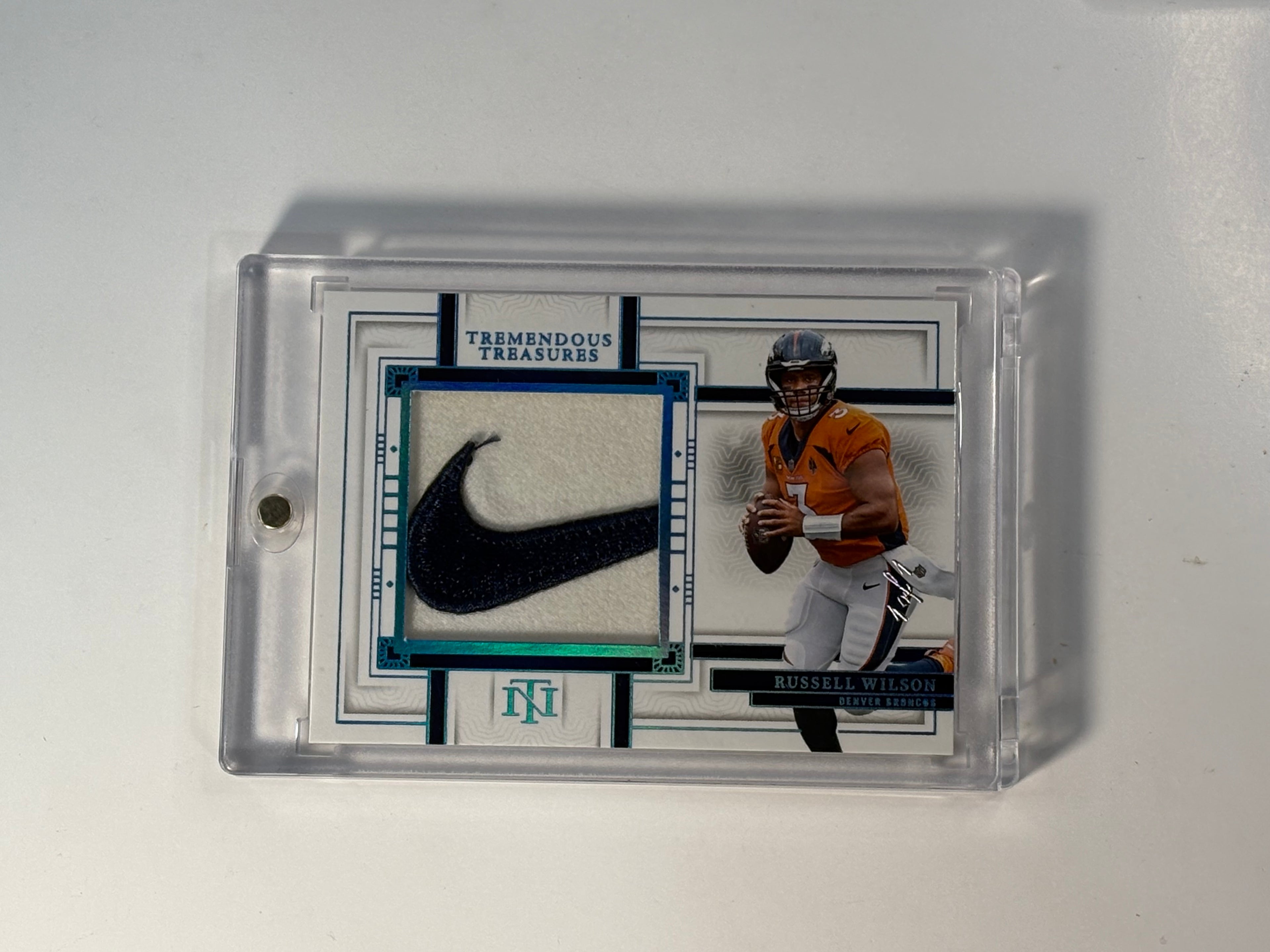 Russell Wilson National Treasures Tremendous treasures Nike swoosh 1/1