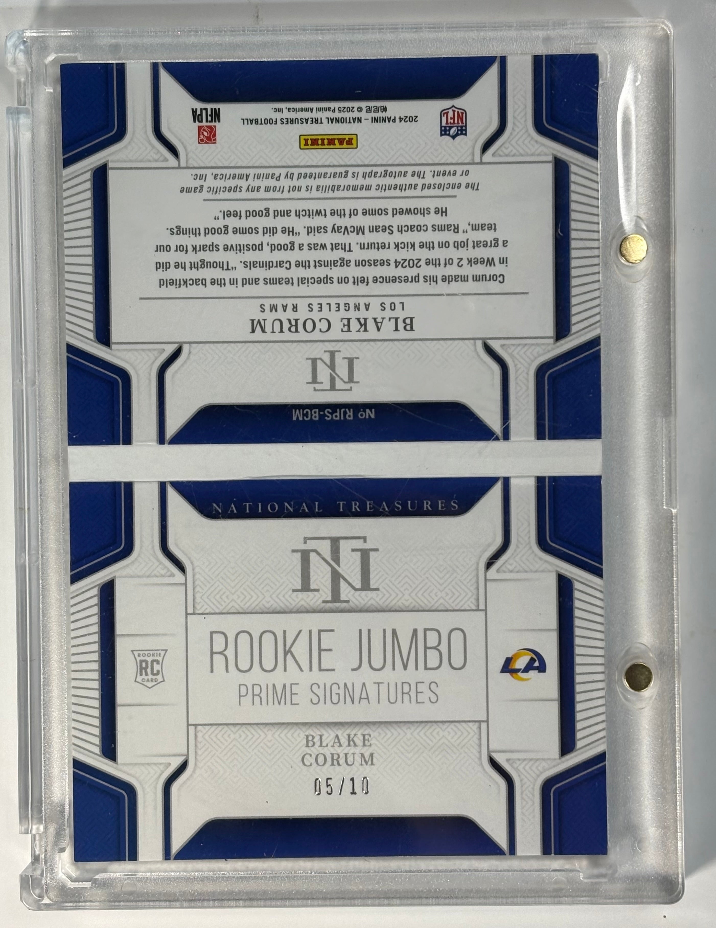 Blake Corum National Treasures Booklet /10