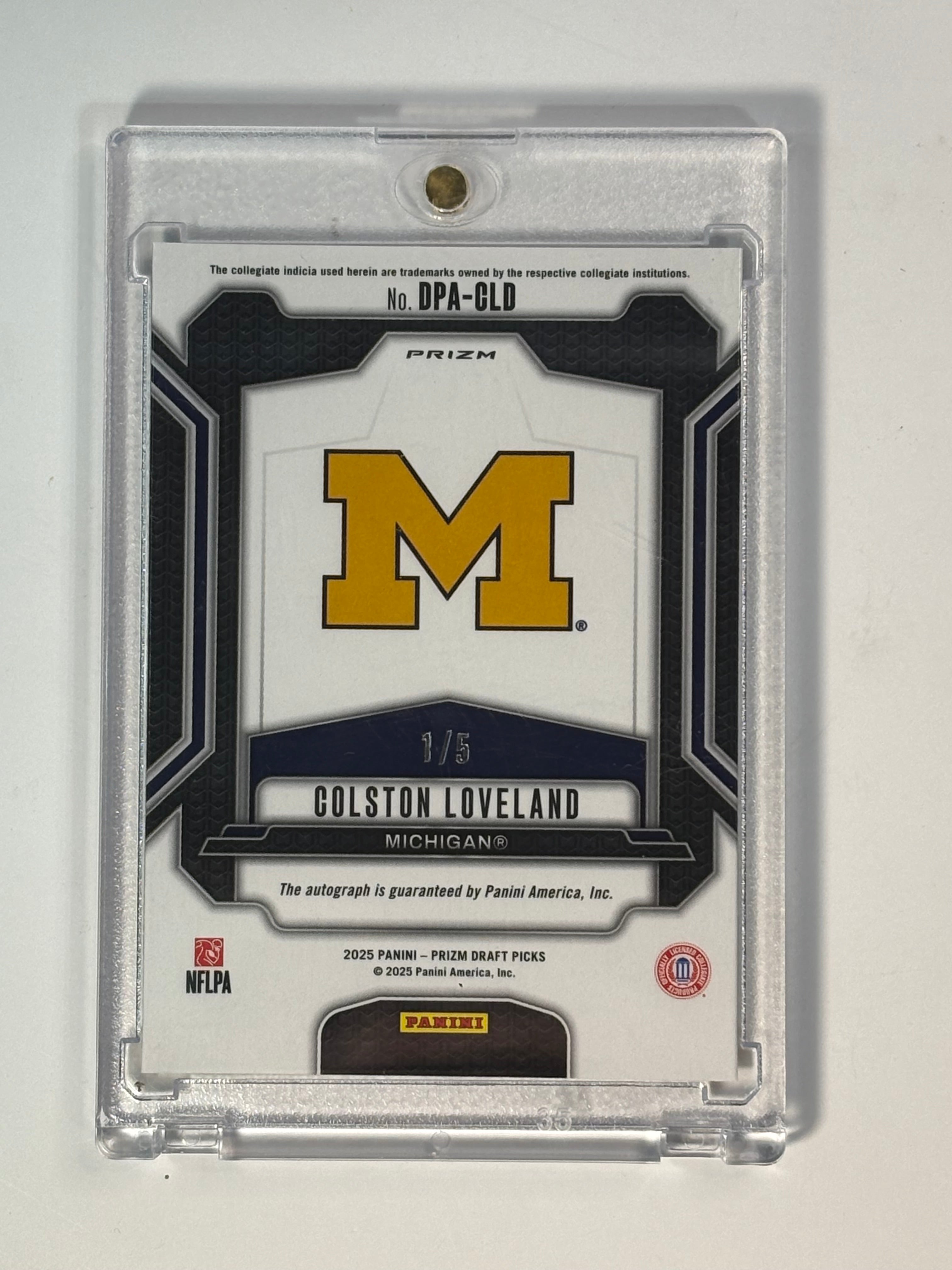 Colston Loveland Prizm Draft Black Gold Auto /5
