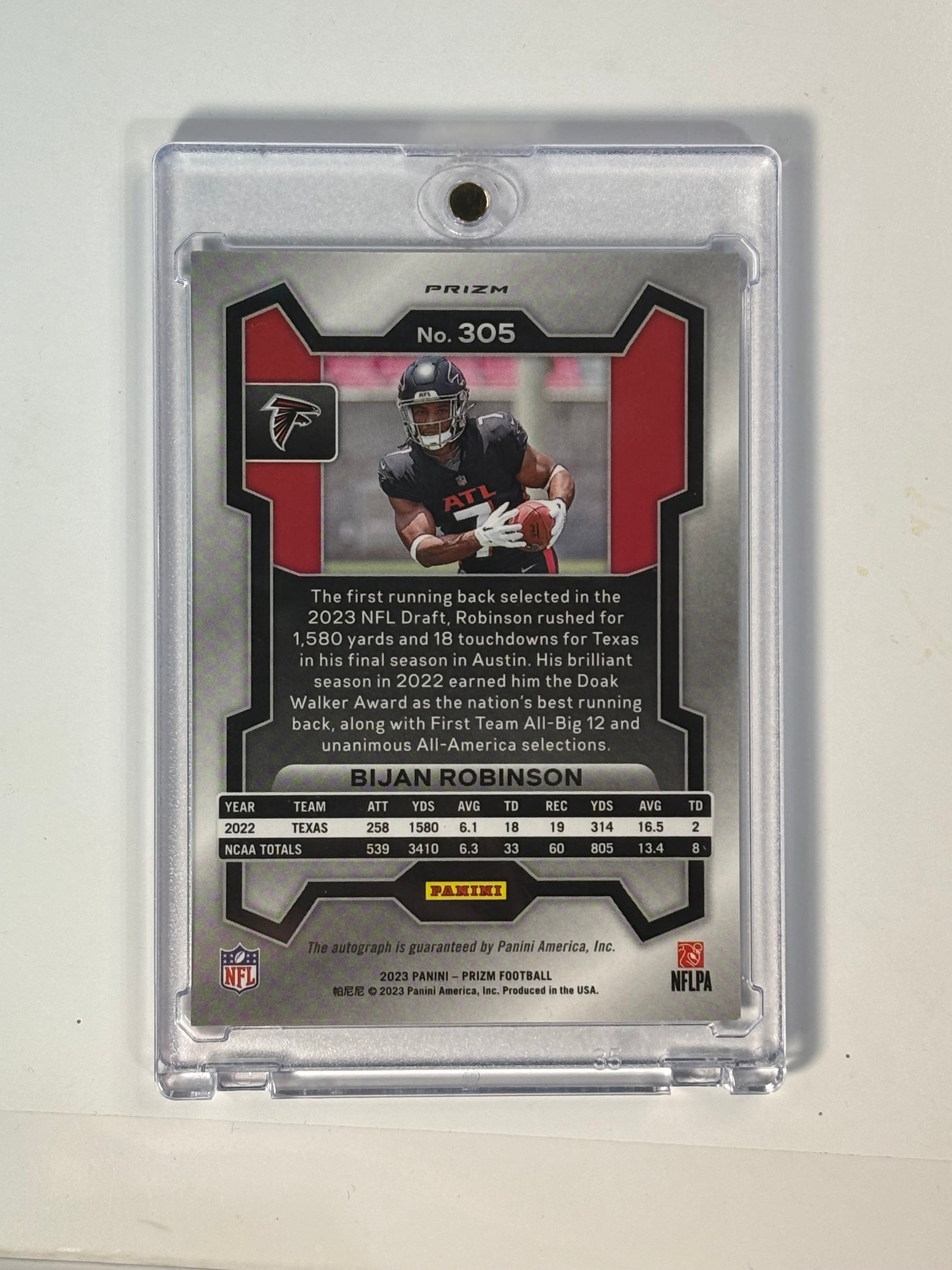 Bijan Robinson Prizm Silver rookie auto