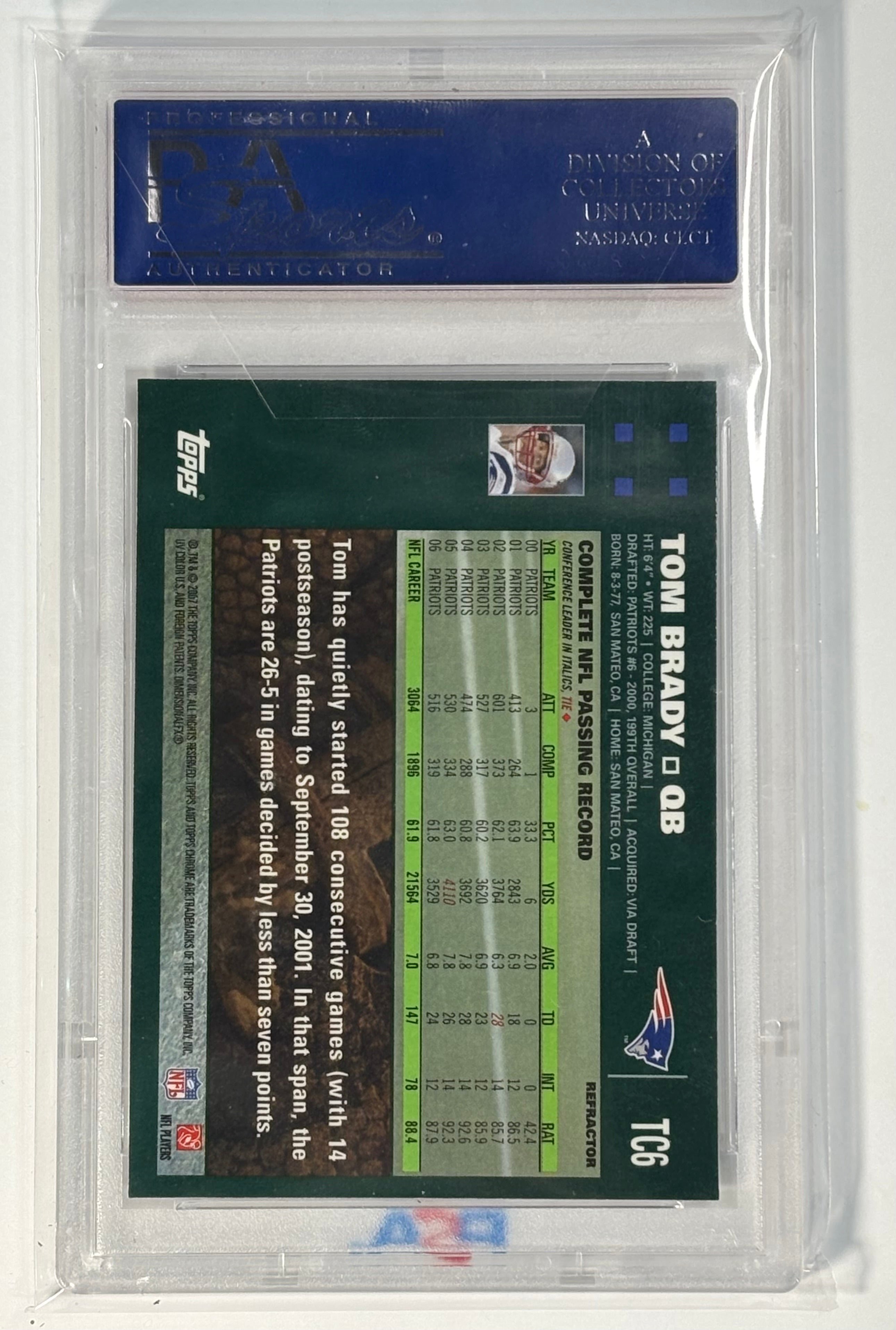 Tom Brady 2007 Topps Chrome Refractor PSA 9