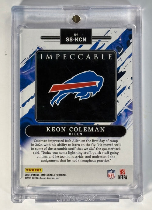 2024 Panini Impeccable Keon Coleman Rookie Silver Bar /25