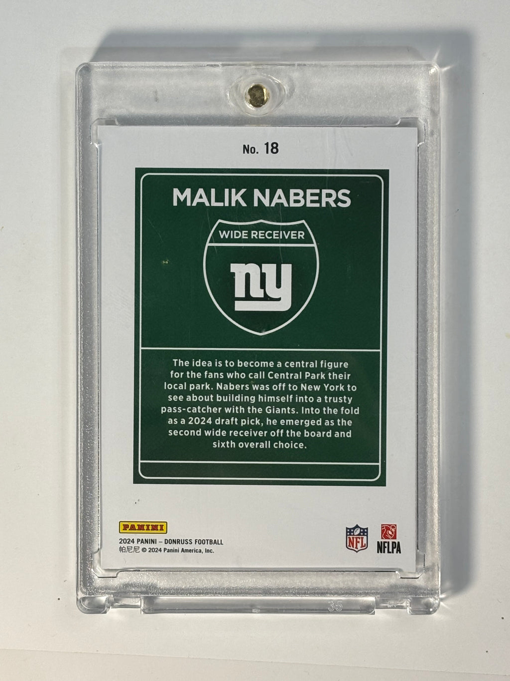 Malik Nabers Donruss Downtown