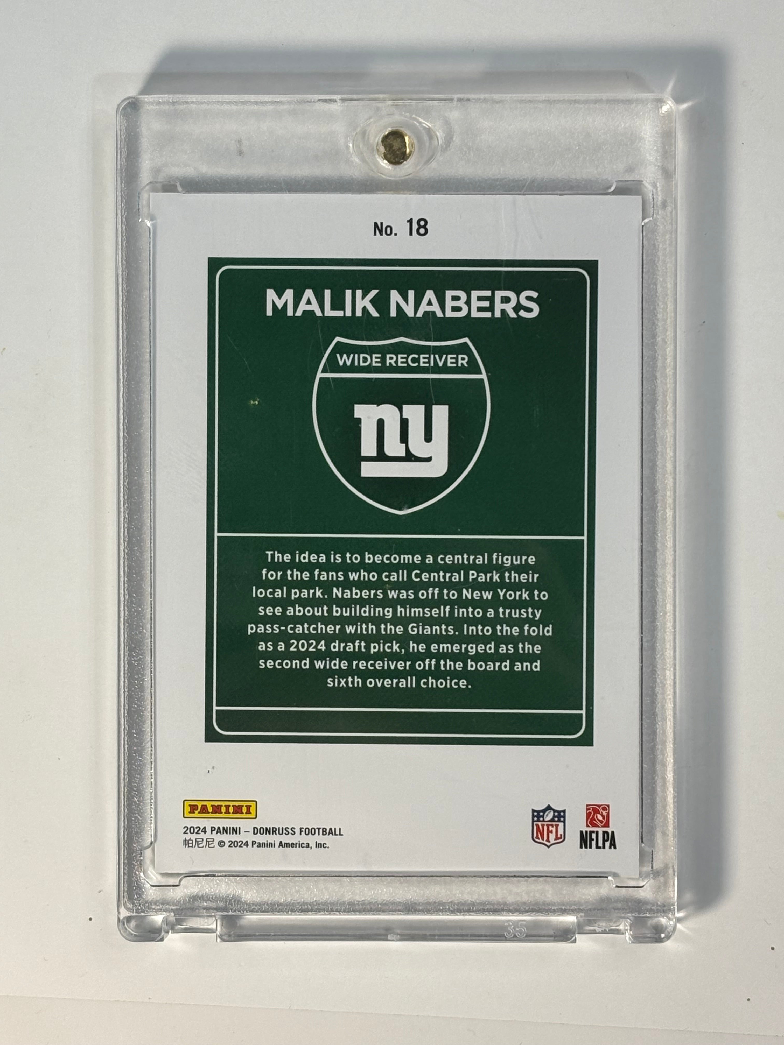 Malik Nabers Donruss Downtown