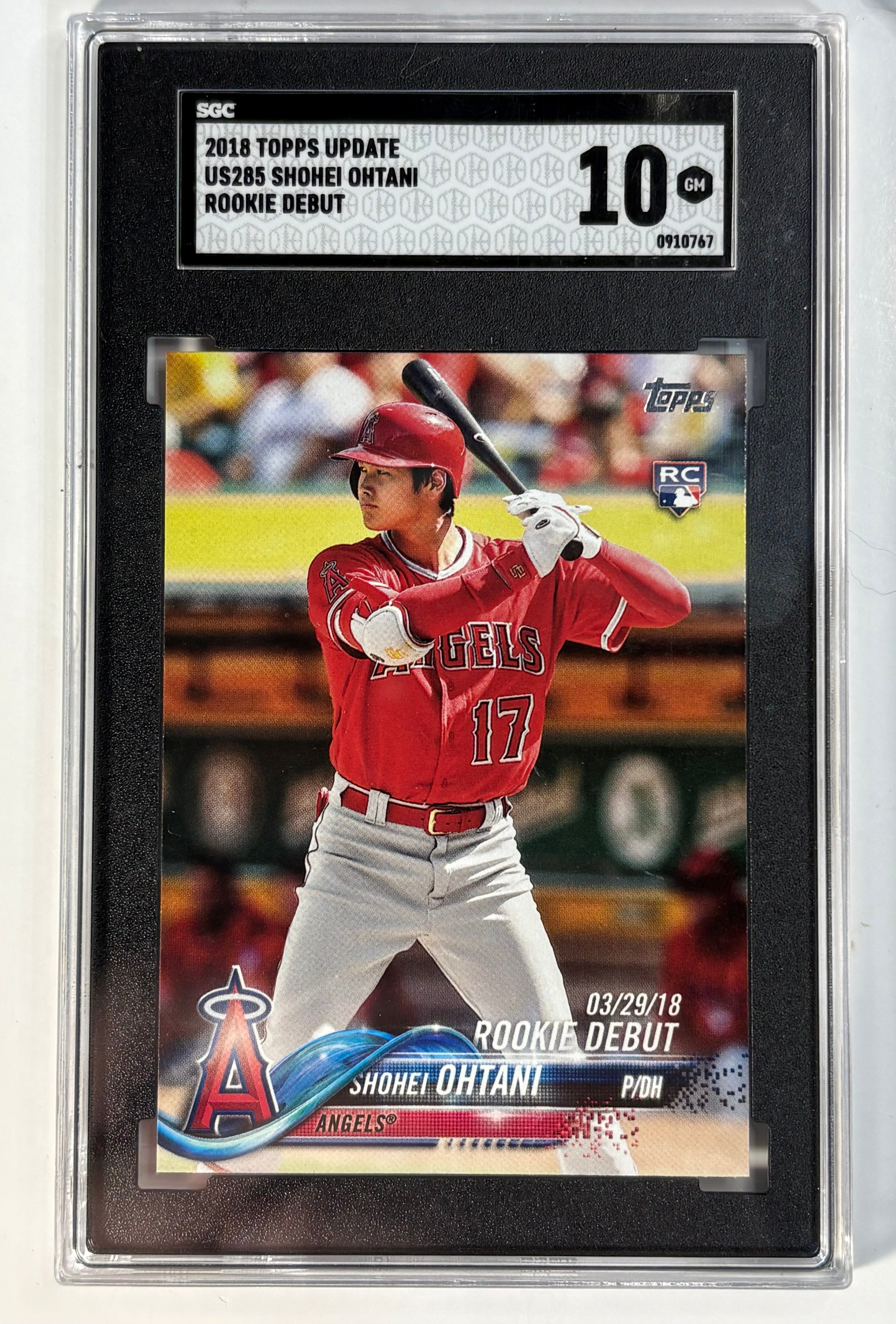Shohei Ohtani 2018 Topps Update Rookie Debut SGC 10
